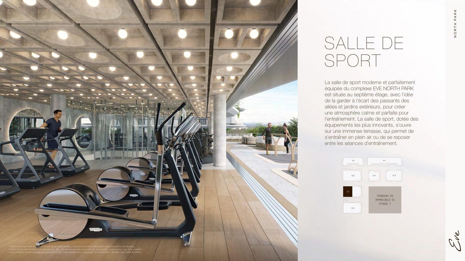 Salle de sport moderne (7e étage)